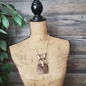 Tribal Boho Wooden Necklace Ethnic Lightweight